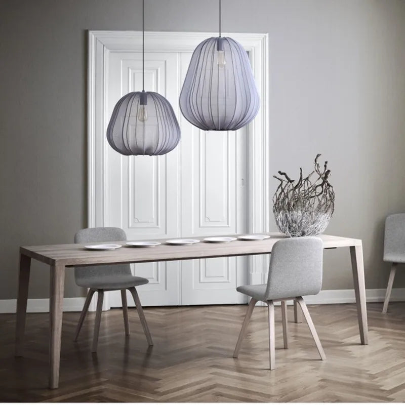 Lampe suspendue en tissu artificiel au design nordique moderne