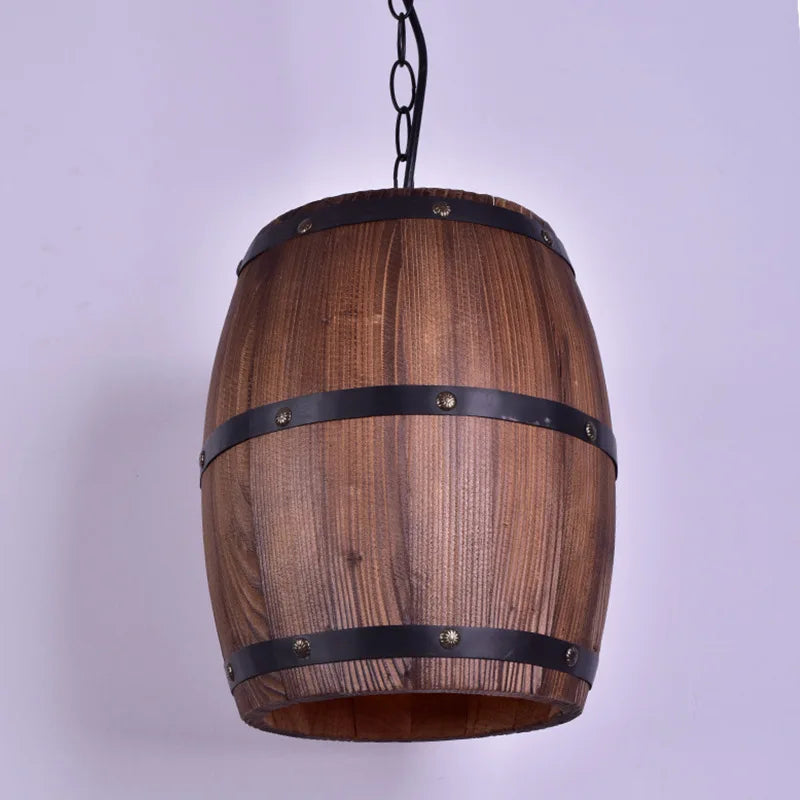 Lampe suspendue en bois pour loft