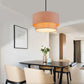 Lampe LED suspendue en lin