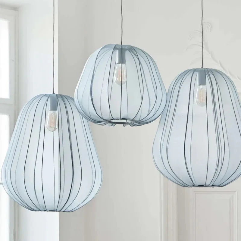 Lampe suspendue en tissu artificiel au design nordique moderne