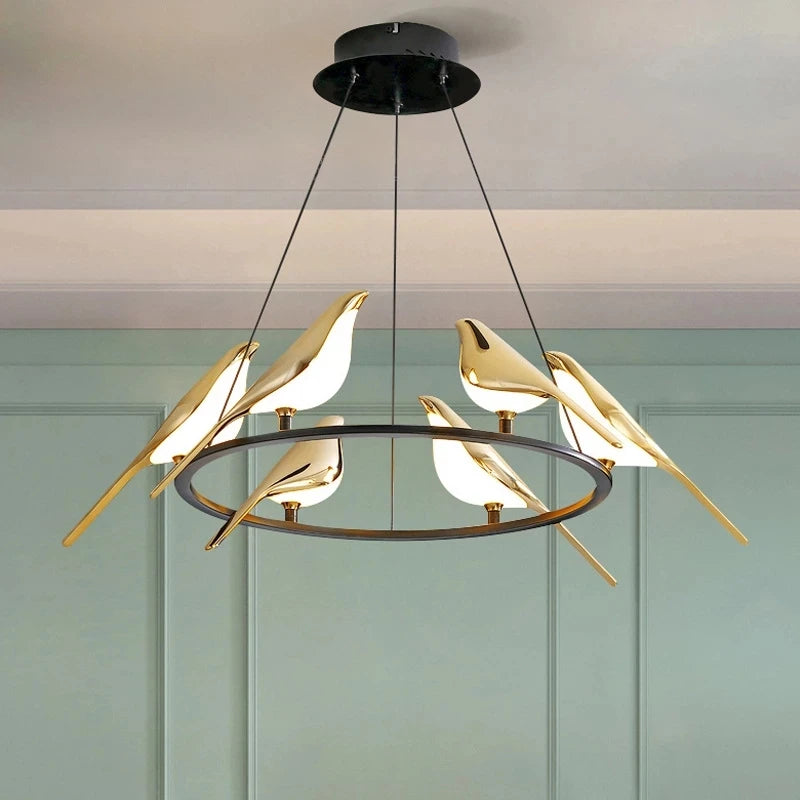 Plafonnier au design de perchoir à oiseau