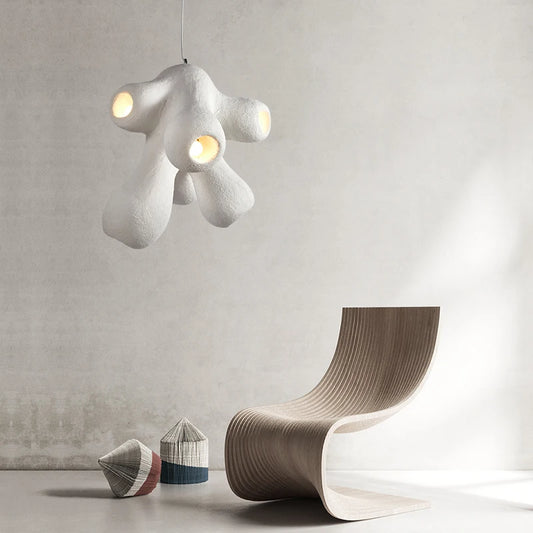 Lampe led suspendue au design nordique créatif inspiration wabi sabi