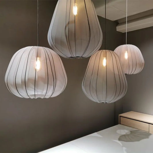 Lampe suspendue en tissu artificiel au design nordique moderne